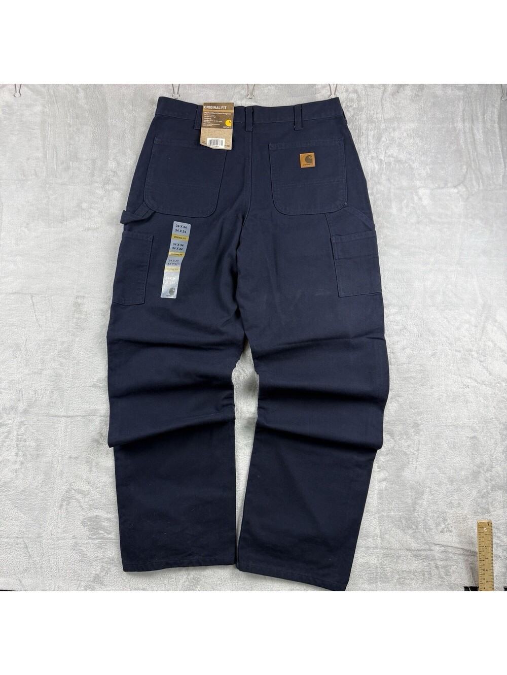 Carhartt B11 Men’s 34x34 Navy Washed Duck Work Dungaree Original Fit Pants NWT